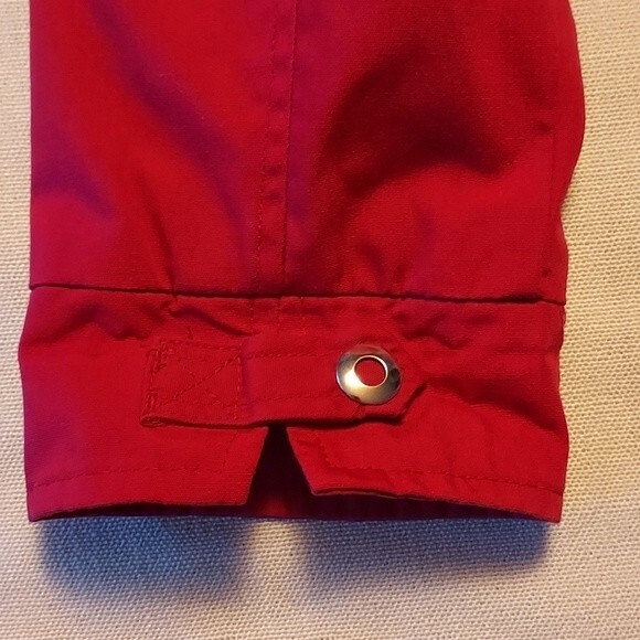 ST JOHNS BAY Womens Red Navy Blue Hooded Raincoat‎ Jacket Nautical Small - Picture 6 of 10